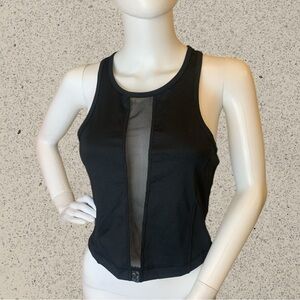 Z by Zella Black Mesh Panel Tank Top Size Large